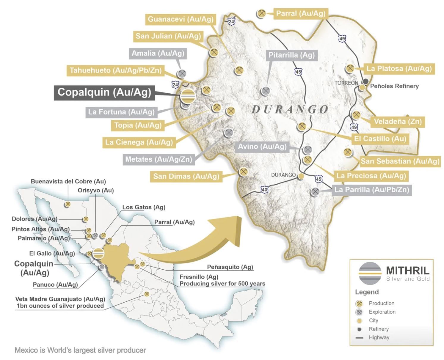 Mithril Silver and Gold anuncia resultados de perforación en Durango